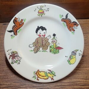 Vintage Children's Plate by Mayer China - "Toyland" Child w/ jack in the box